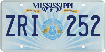 MS license plate ZRI252