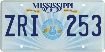MS license plate ZRI253