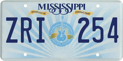 MS license plate ZRI254