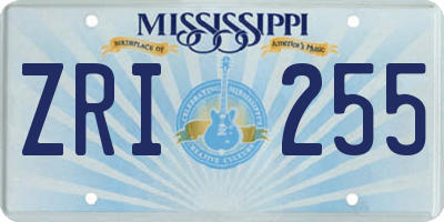 MS license plate ZRI255