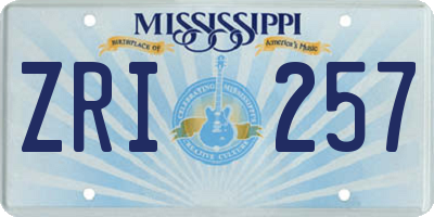 MS license plate ZRI257