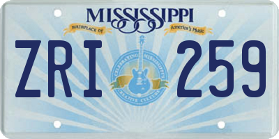 MS license plate ZRI259