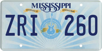 MS license plate ZRI260