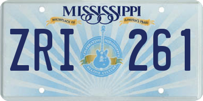 MS license plate ZRI261