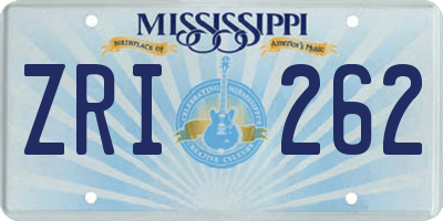 MS license plate ZRI262
