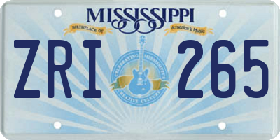 MS license plate ZRI265