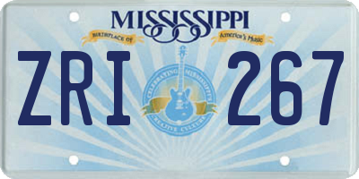 MS license plate ZRI267