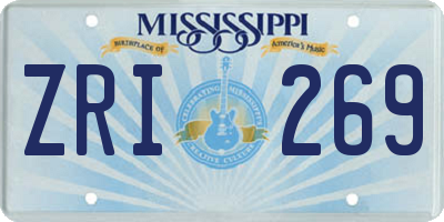 MS license plate ZRI269