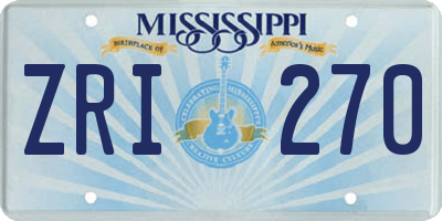 MS license plate ZRI270