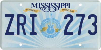 MS license plate ZRI273