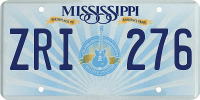 MS license plate ZRI276