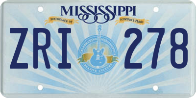 MS license plate ZRI278