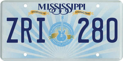 MS license plate ZRI280