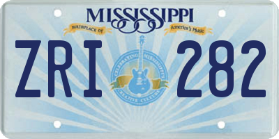 MS license plate ZRI282
