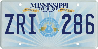 MS license plate ZRI286