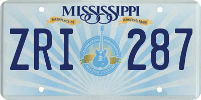 MS license plate ZRI287