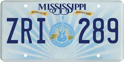 MS license plate ZRI289