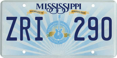 MS license plate ZRI290