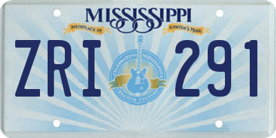 MS license plate ZRI291