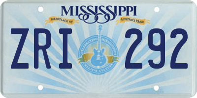 MS license plate ZRI292