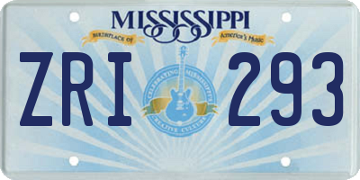 MS license plate ZRI293