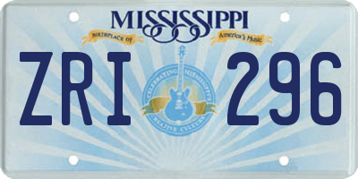 MS license plate ZRI296