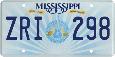 MS license plate ZRI298