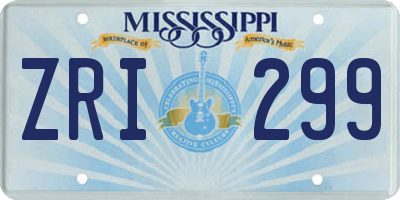 MS license plate ZRI299