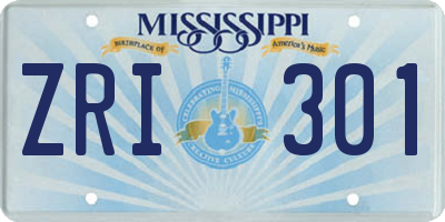 MS license plate ZRI301