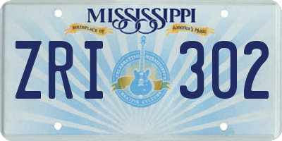 MS license plate ZRI302