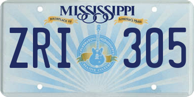 MS license plate ZRI305