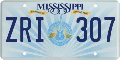 MS license plate ZRI307