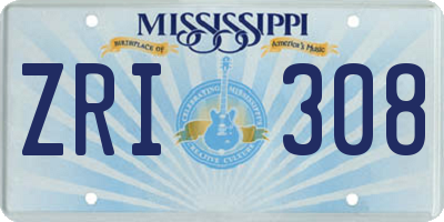 MS license plate ZRI308