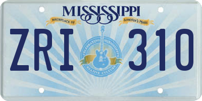 MS license plate ZRI310