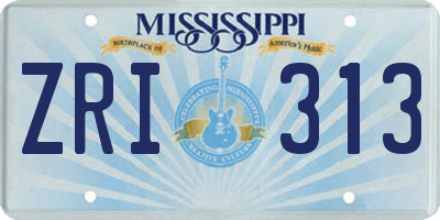 MS license plate ZRI313