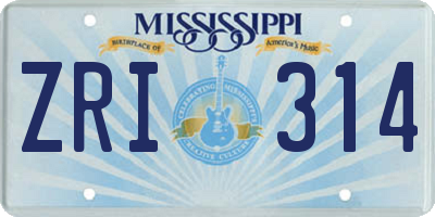 MS license plate ZRI314