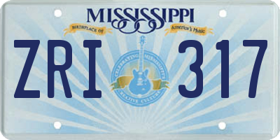 MS license plate ZRI317