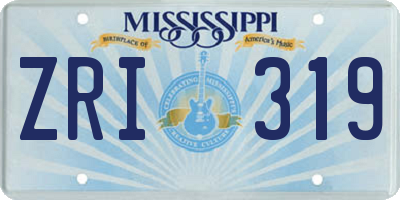 MS license plate ZRI319
