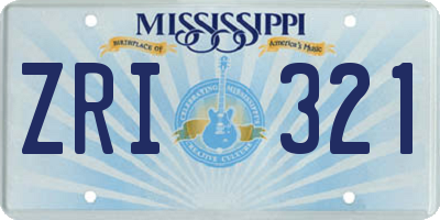 MS license plate ZRI321