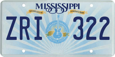 MS license plate ZRI322