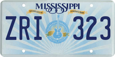 MS license plate ZRI323