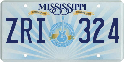 MS license plate ZRI324