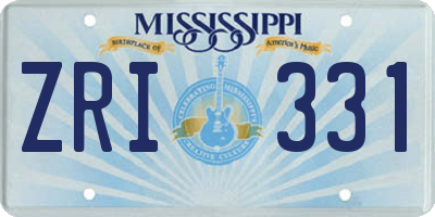 MS license plate ZRI331