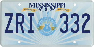 MS license plate ZRI332