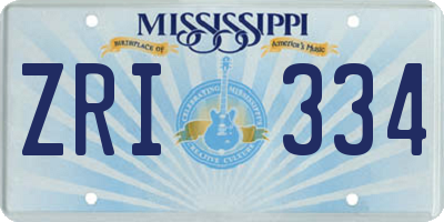 MS license plate ZRI334