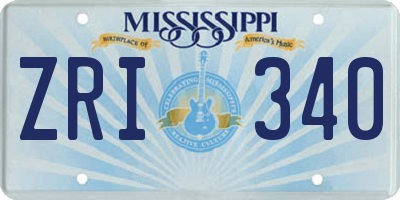 MS license plate ZRI340