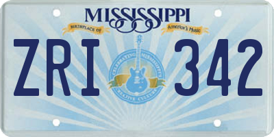 MS license plate ZRI342