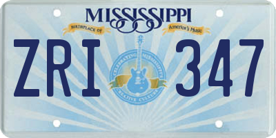 MS license plate ZRI347