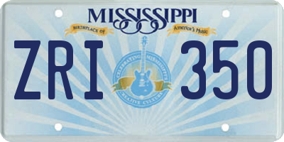 MS license plate ZRI350