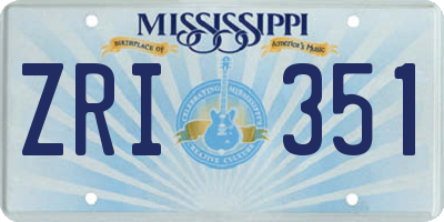 MS license plate ZRI351